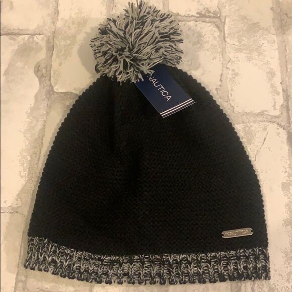 Nautica Black Beanie  - Picture 1 of 3